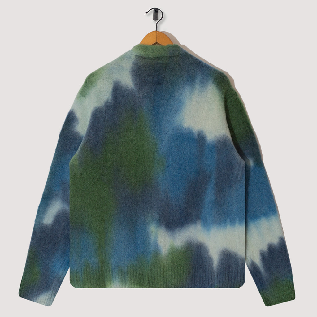 Hand Spray Dyed Cardigan - Greenlove Mix