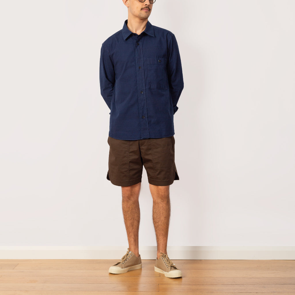 Plain Weave Overall Shirt - Indigo