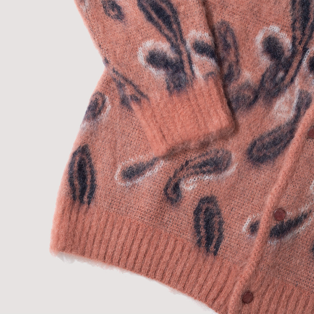 Mohair Cardigan - Pink Paisley