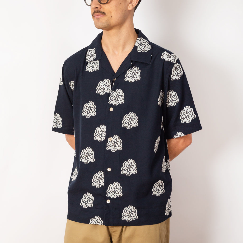 Leo S/S Shirt - Navy Embroidered