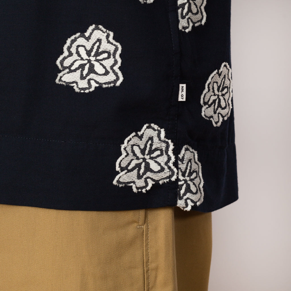 Leo S/S 5736 Shirt - Navy Embroidered