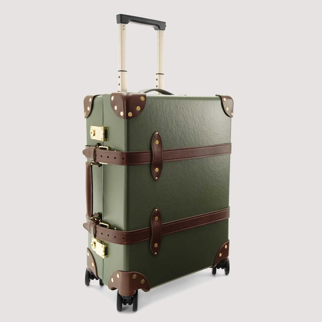 Centenary Four Wheel Carry-On Case - Green/Brown/Gold