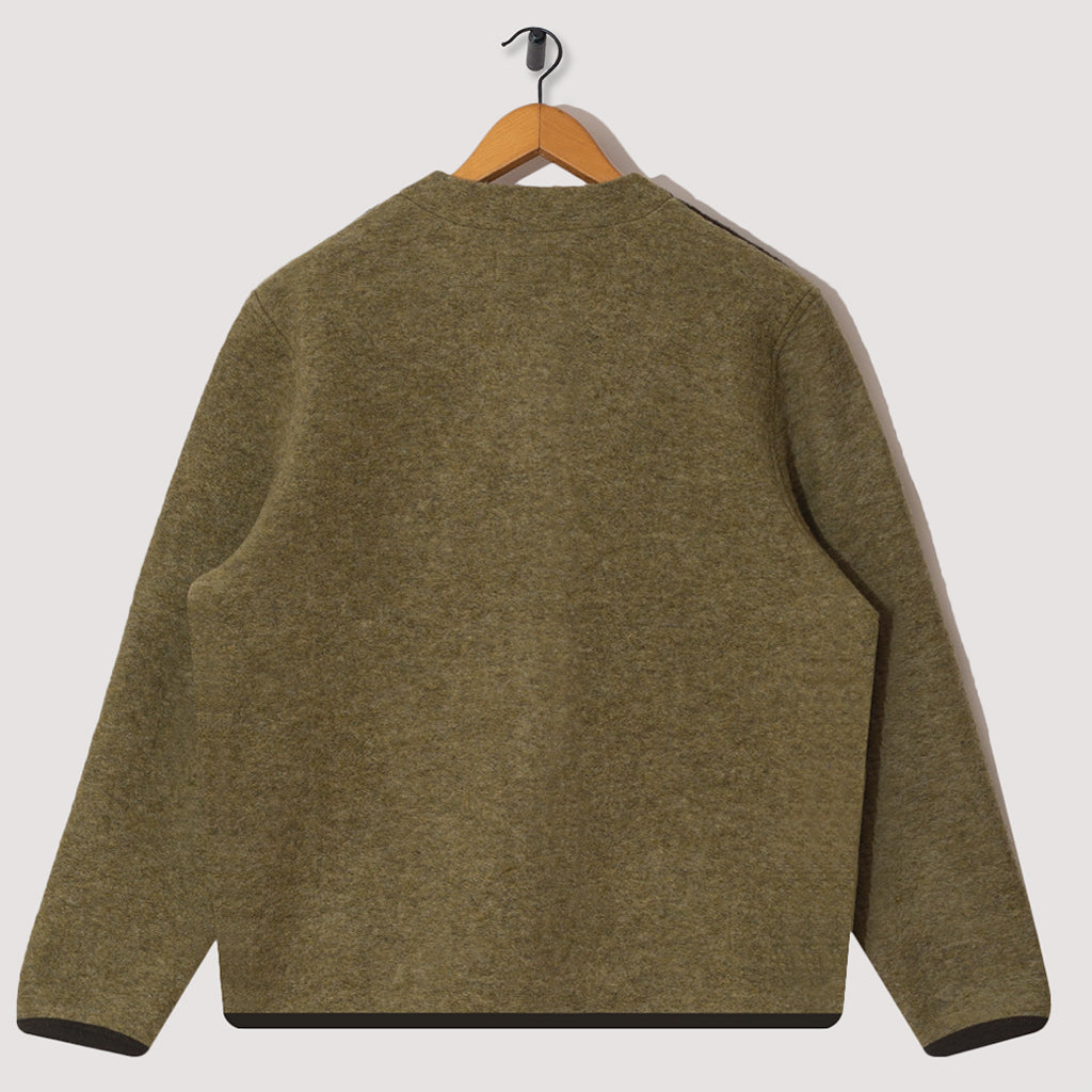 Wool Fleece Cardigan - Mixed Olive