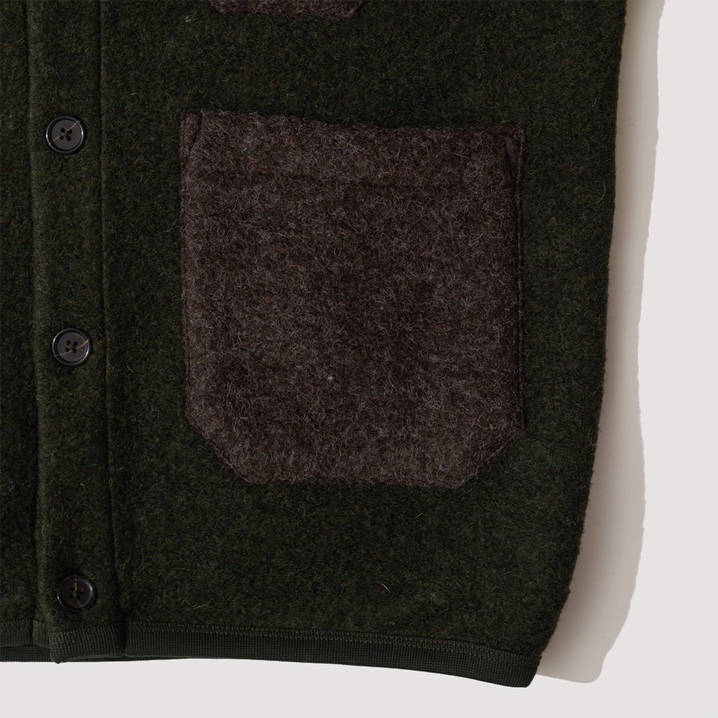 Wool Fleece Cardigan - Mixed Olive