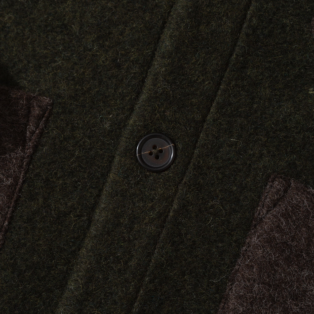 Wool Fleece Cardigan - Mixed Olive