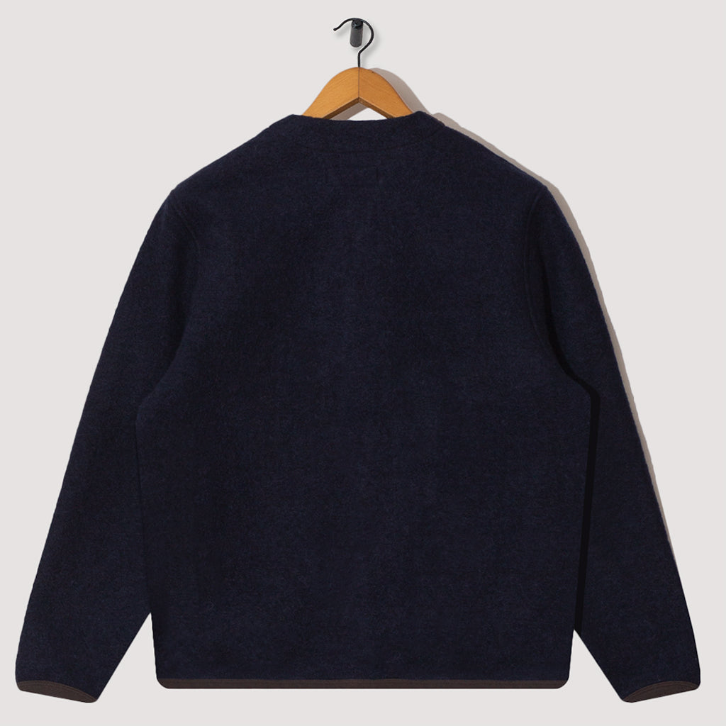Wool Fleece Cardigan - Mixed Brown