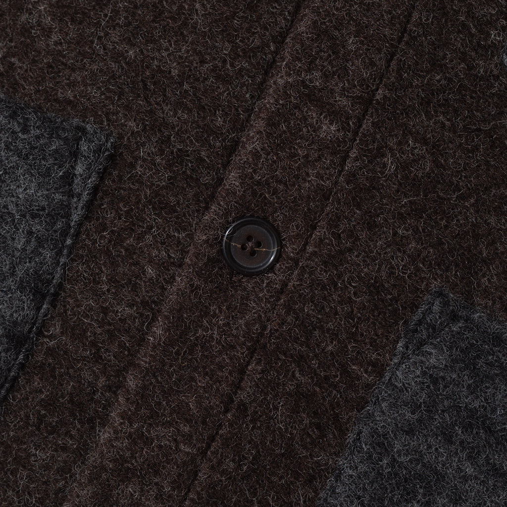 Wool Fleece Cardigan - Mixed Brown