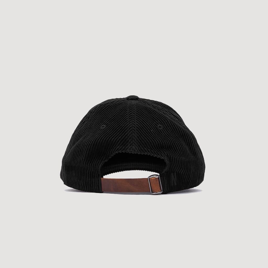 Wide Wale Corduroy Sports Cap - Black