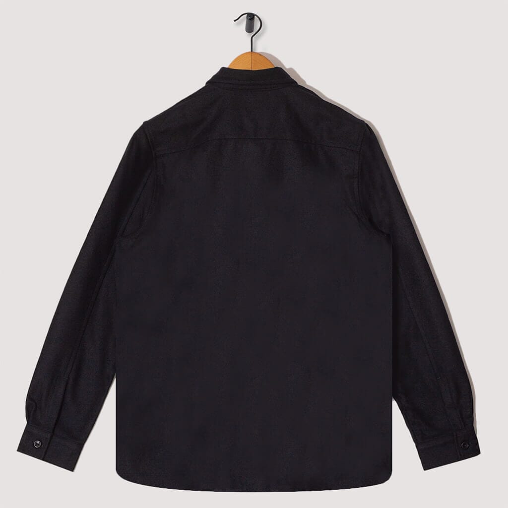 Silas Wool Overshirt - Dark Navy