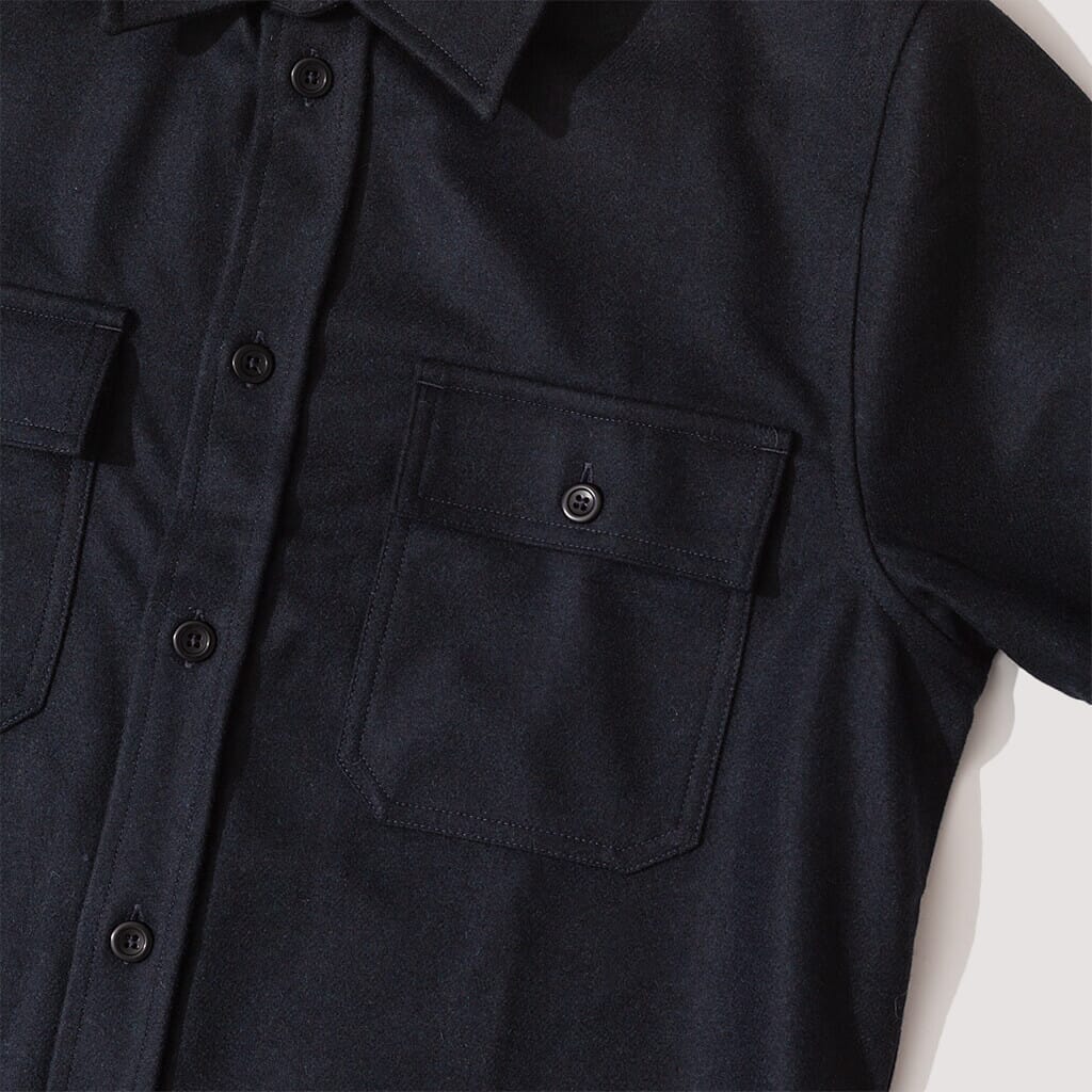 Silas Wool Overshirt - Dark Navy