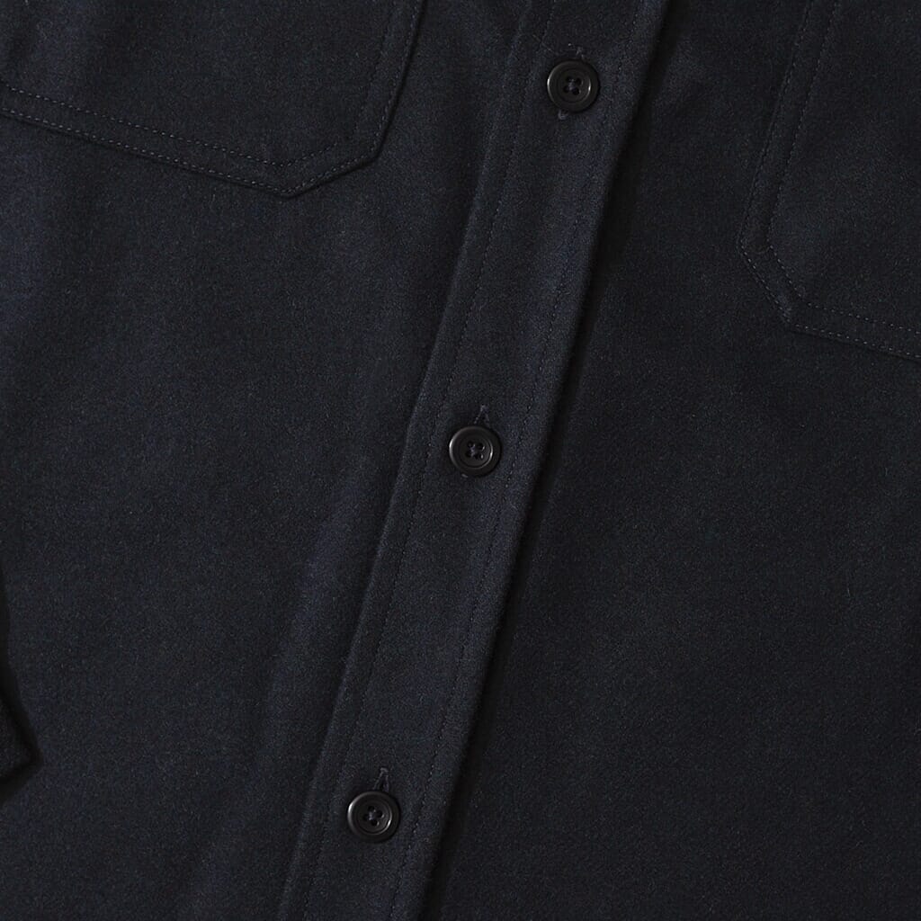Silas Wool Overshirt - Dark Navy