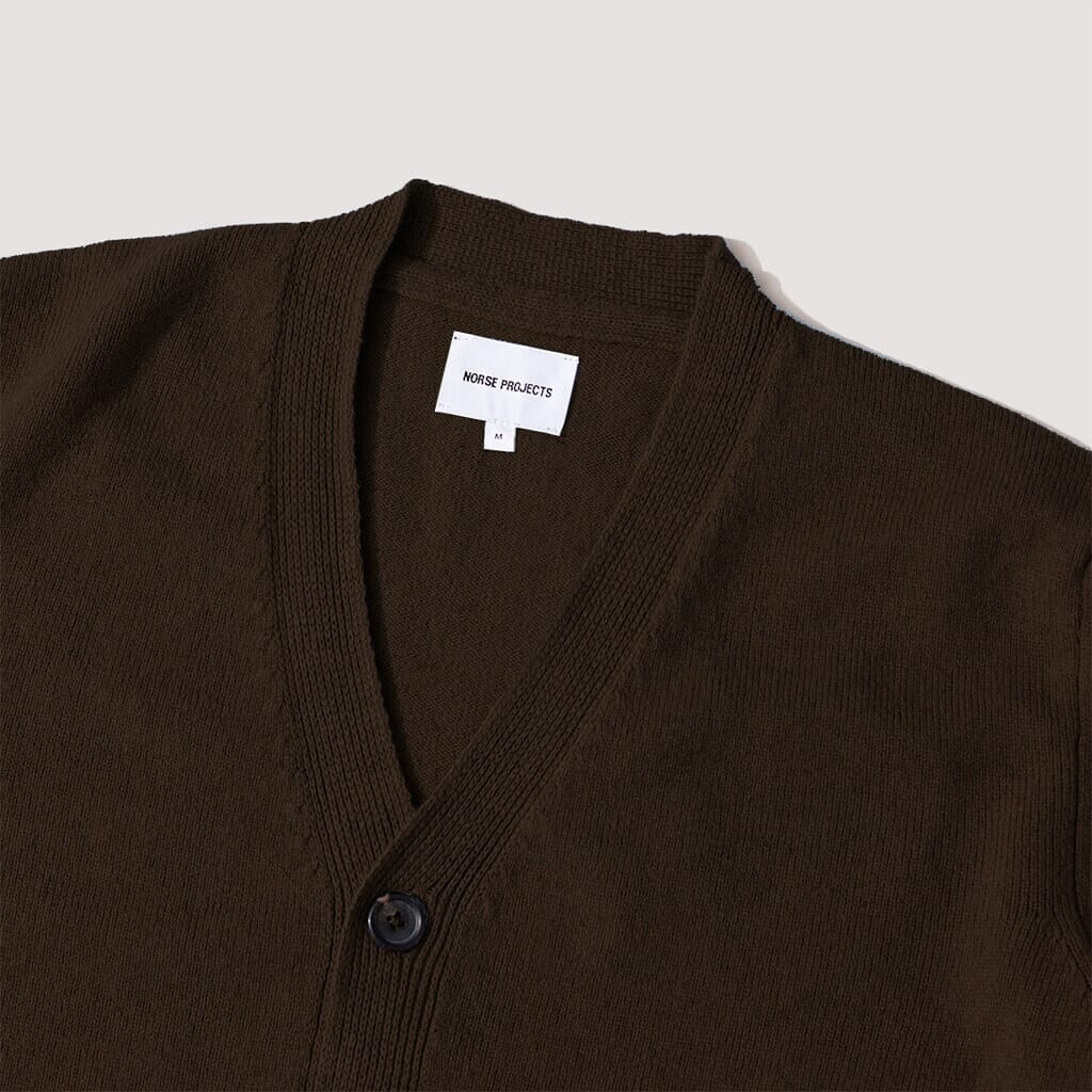 Adam Merino Lambswool Cardigan - Truffle