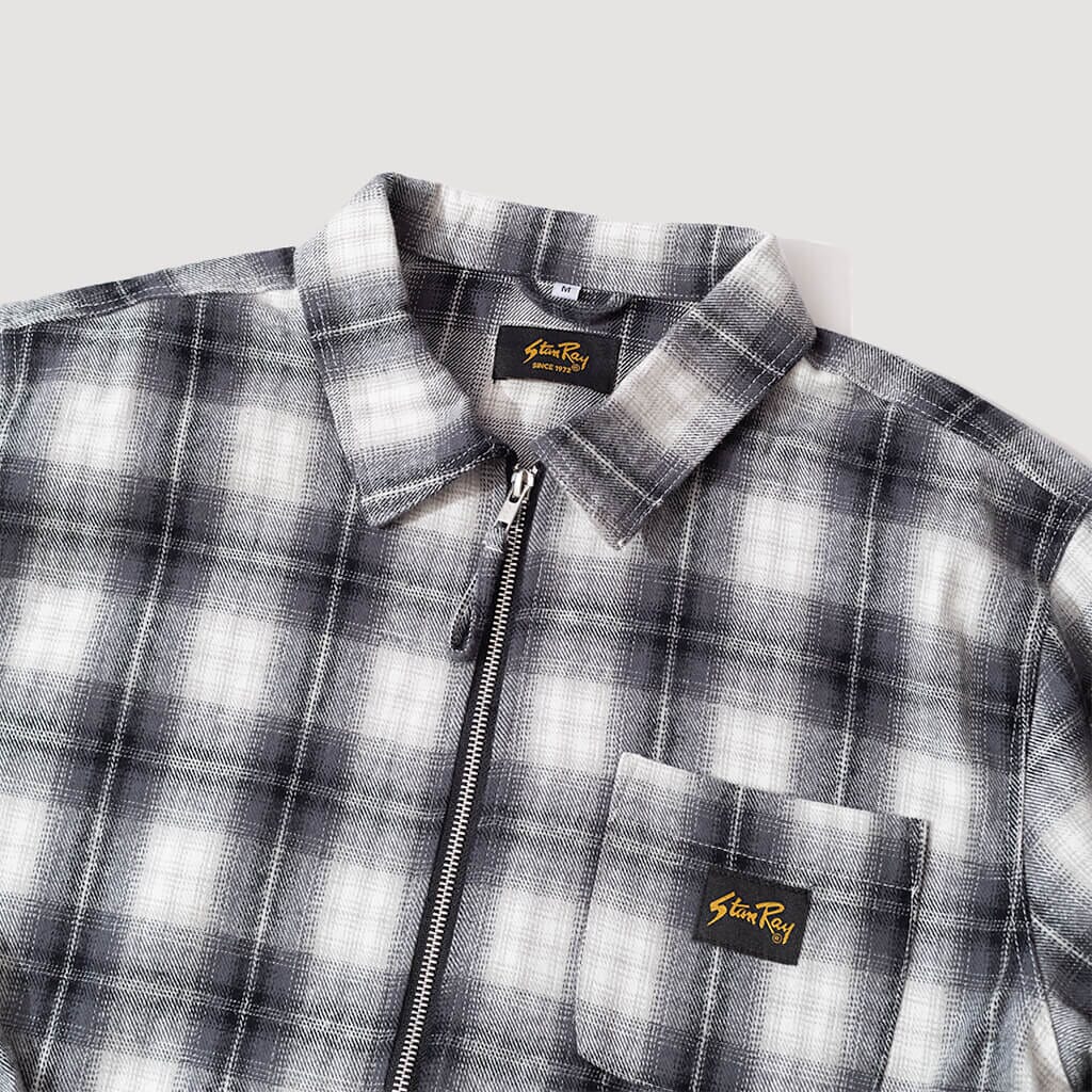 Zip Shirt - Black Plaid