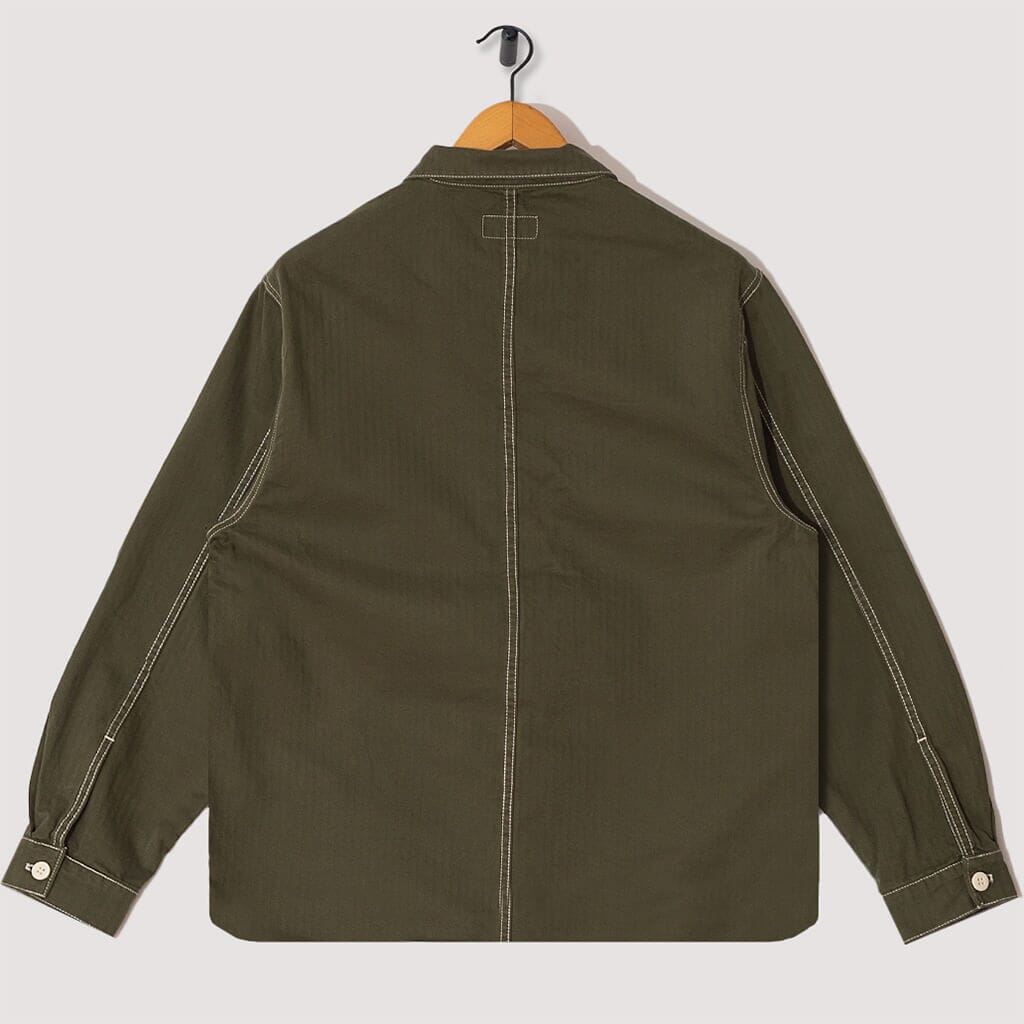Painter Shirt - Olive Herringbone