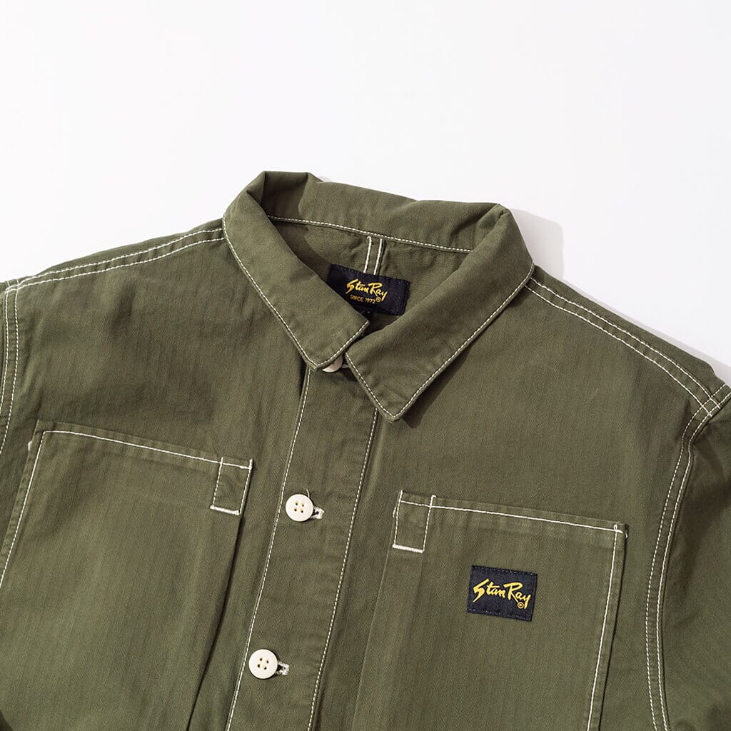 Painter Shirt - Olive Herringbone