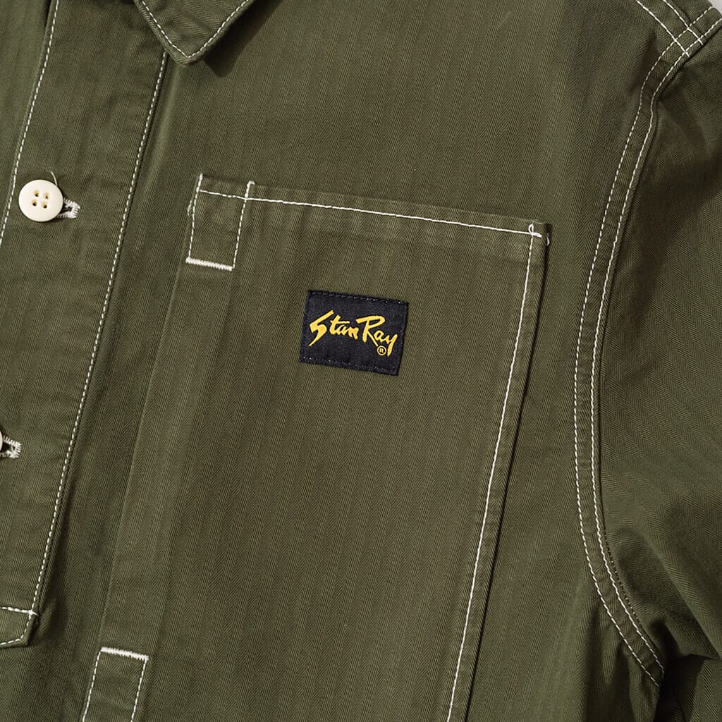 Painter Shirt - Olive Herringbone