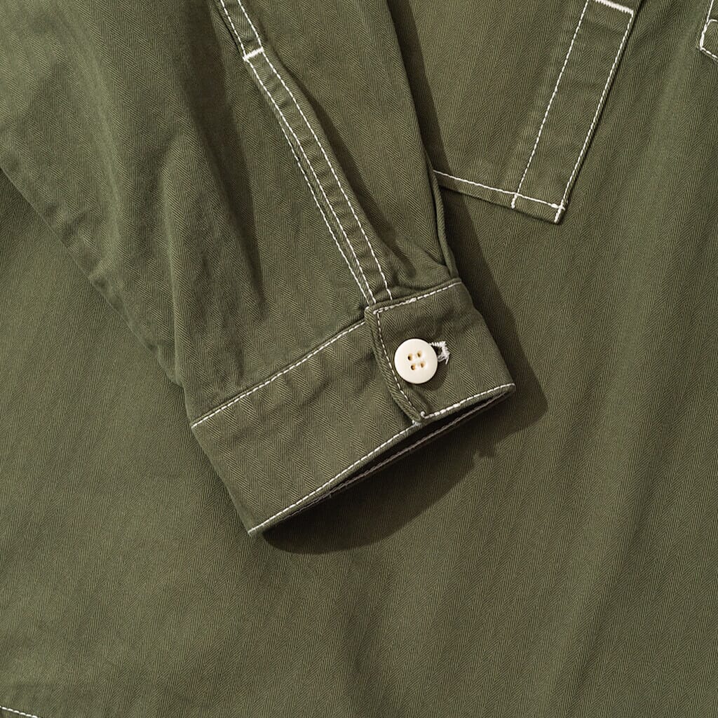 Painter Shirt - Olive Herringbone