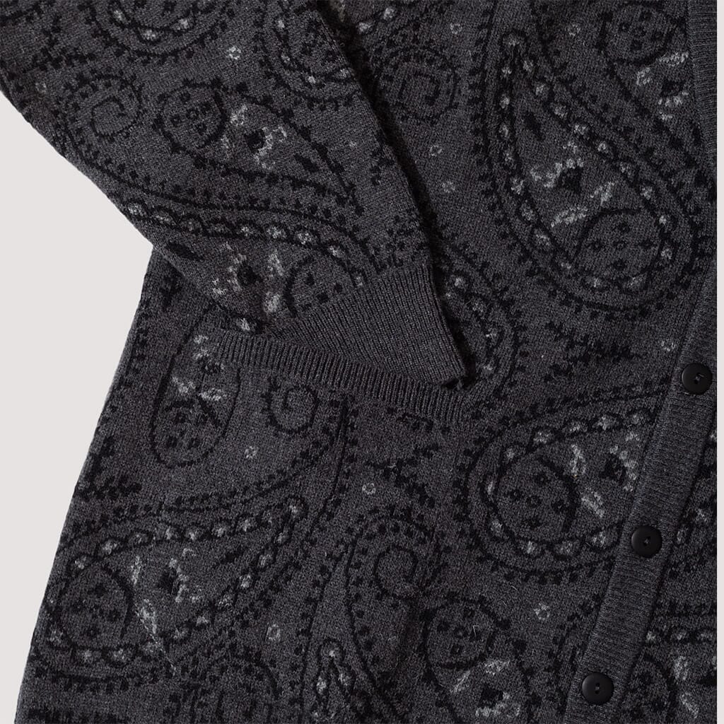 Knitted Cardigan - Anthracite/Black Paisley