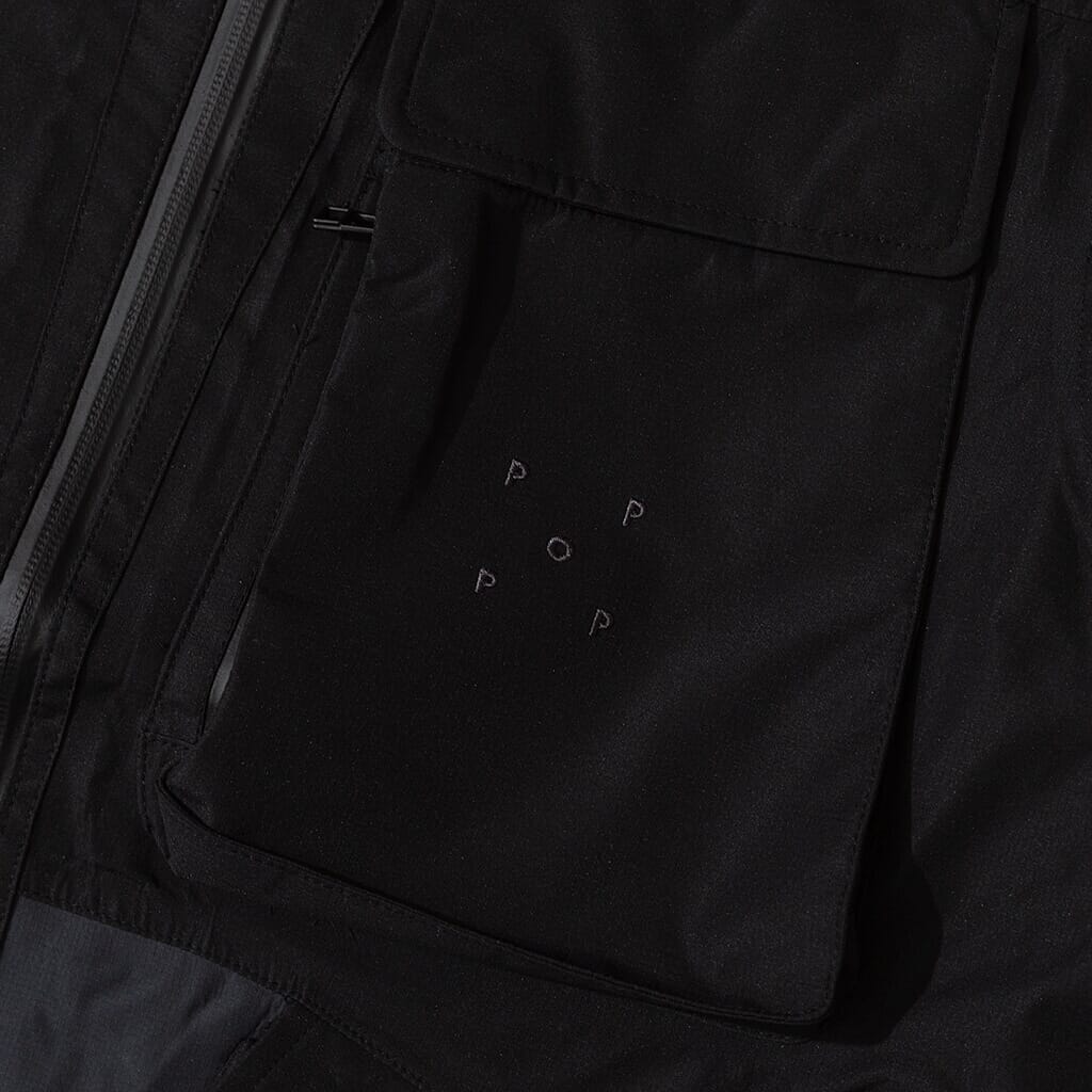 Big Pocket Hooded Tech Jacket - Black/Anthracite