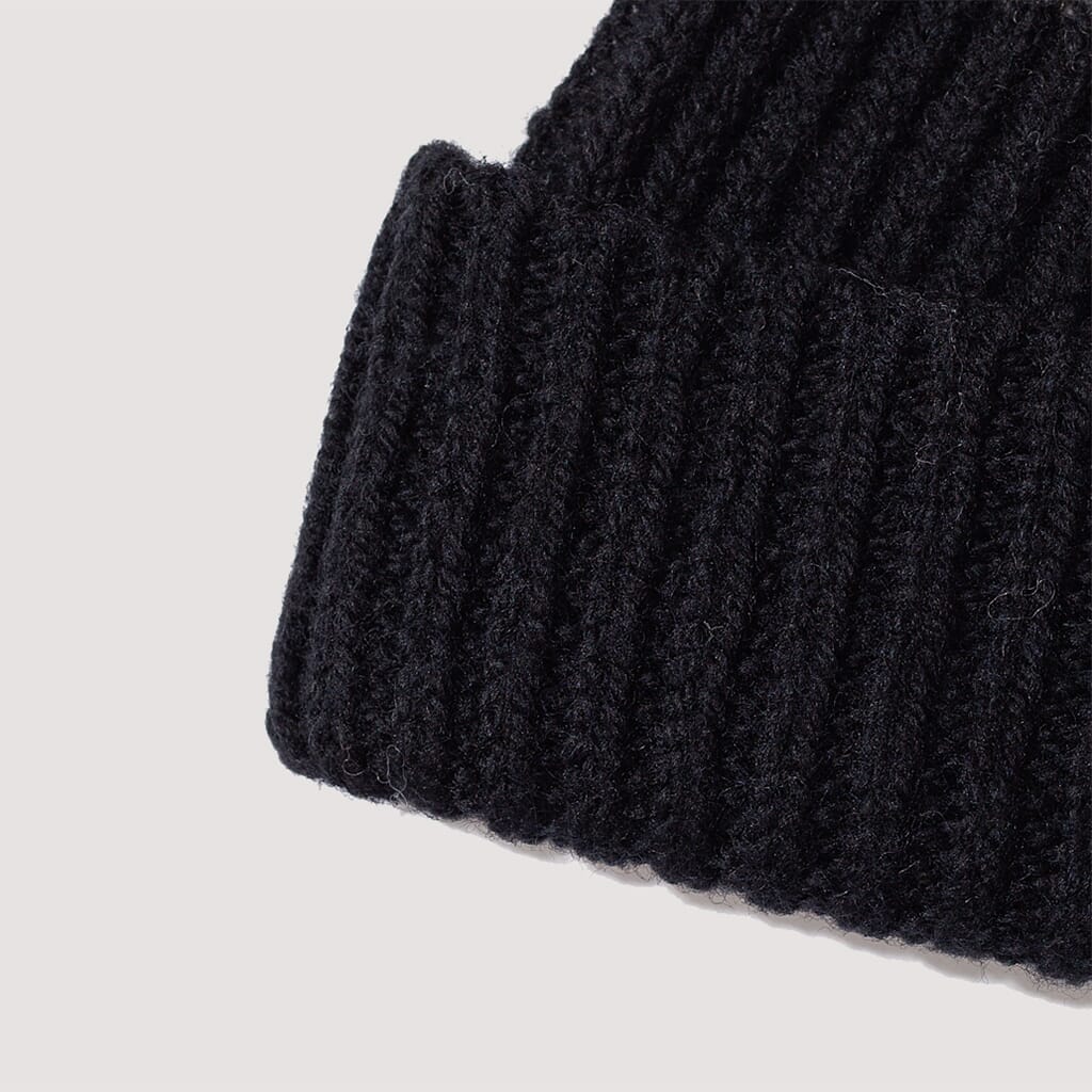Two Colour Beanie - Ecru/Black