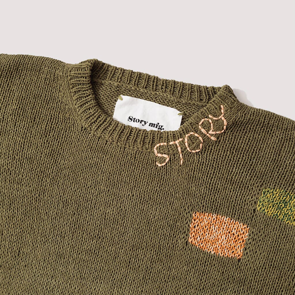 Spinning Jumper - Olive Darn Knit