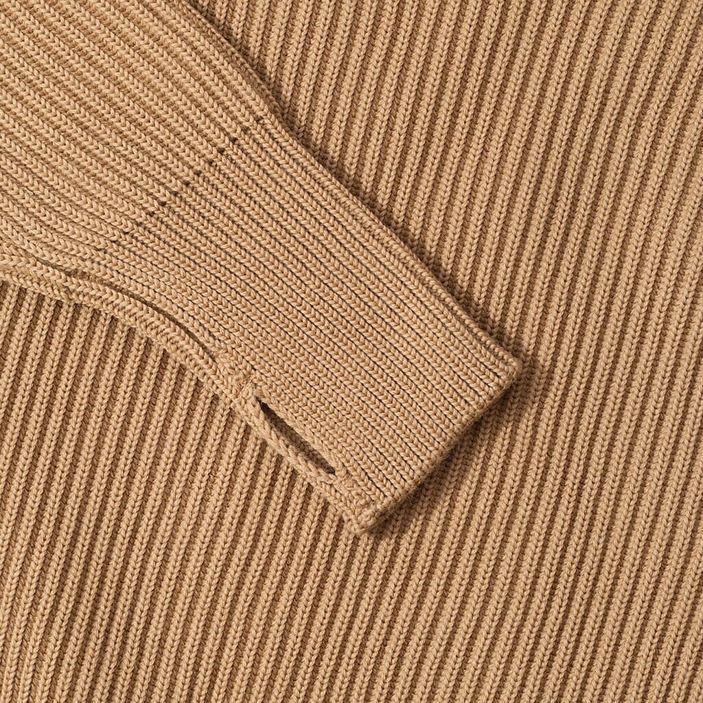 Navy Crewneck - Camel