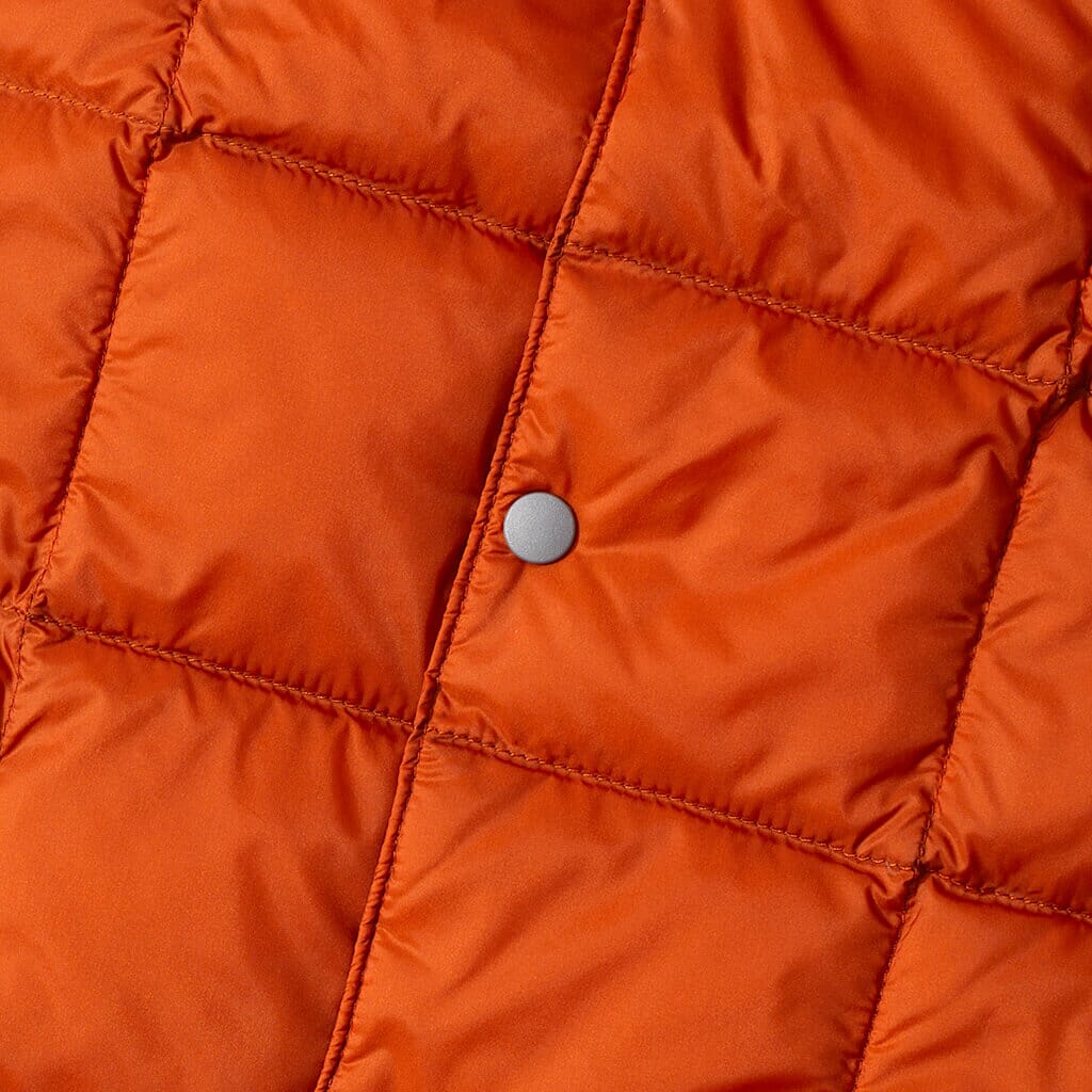 Crew-Neck Button Down Vest - Brick Orange