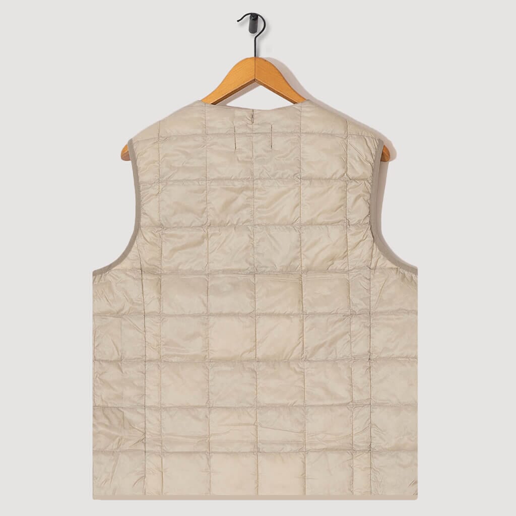 Crew-Neck Button Down Vest - Ice Grey