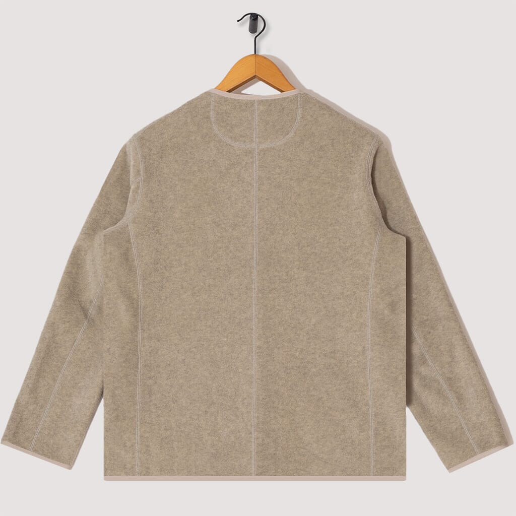 Fleece Collarless Jacket - Marble