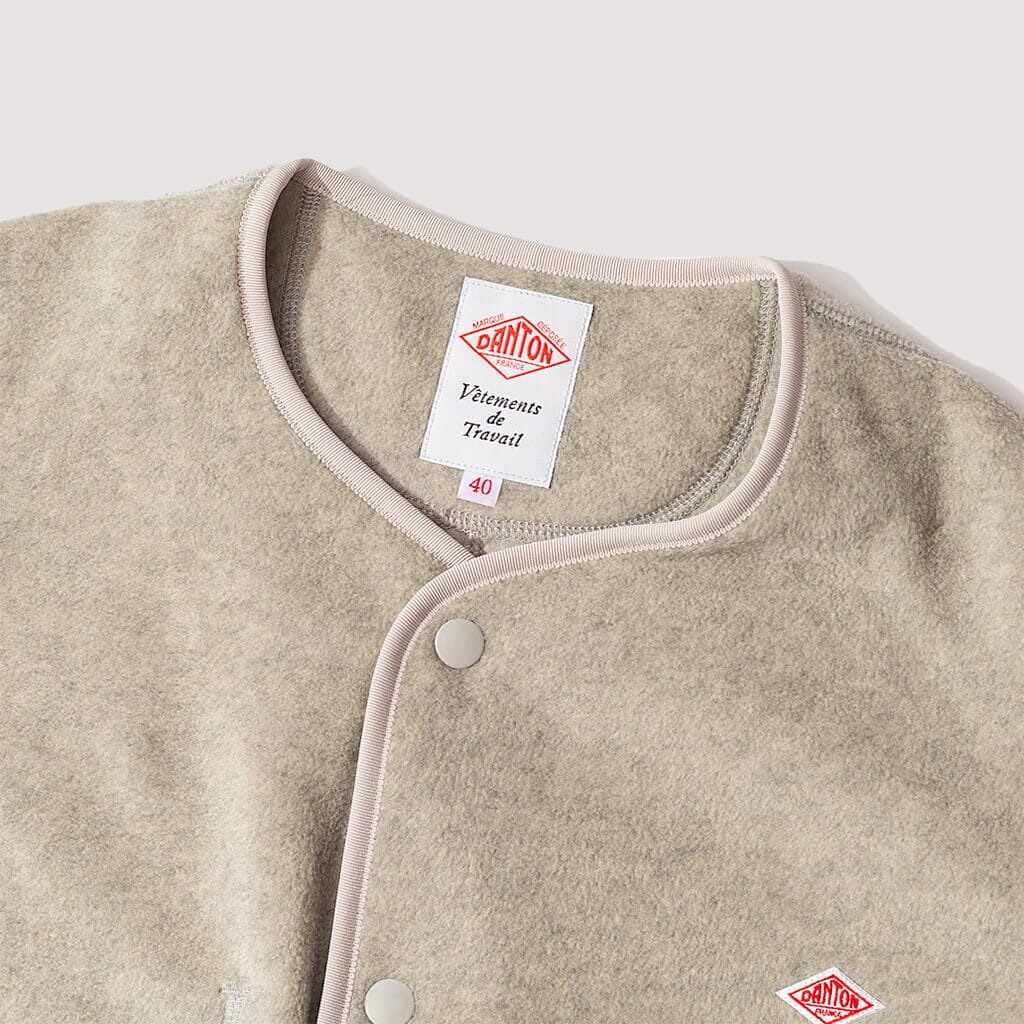 Fleece Collarless Jacket - Marble