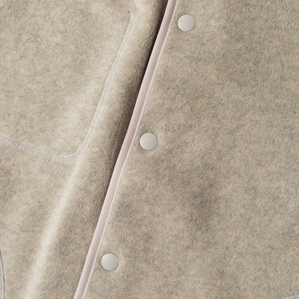 Fleece Collarless Jacket - Marble