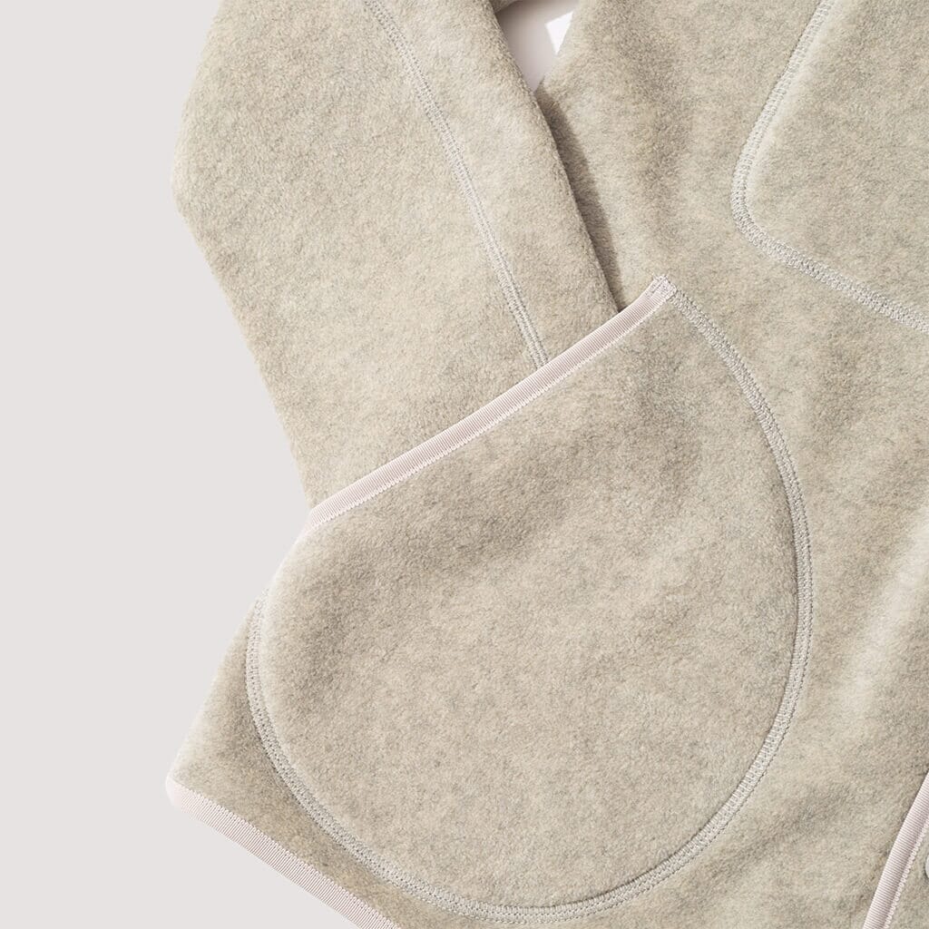 Fleece Collarless Jacket - Marble
