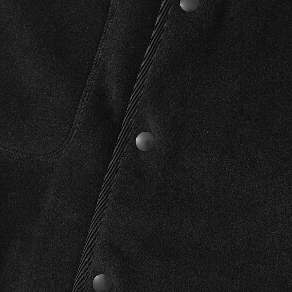 Fleece Collarless Jacket - Dark Grey