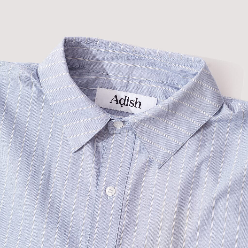 Nafnuf Logo Striped Shirt - Light Blue