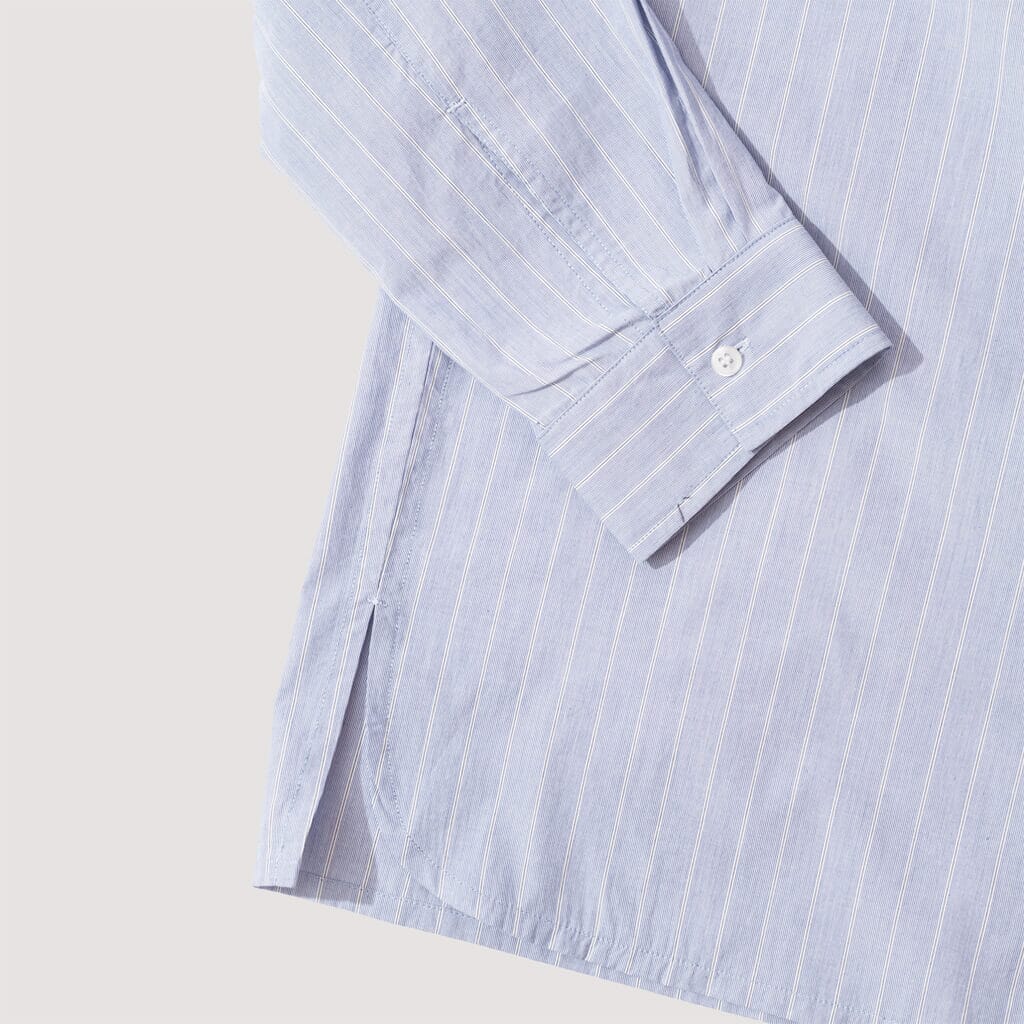 Nafnuf Logo Striped Shirt - Light Blue