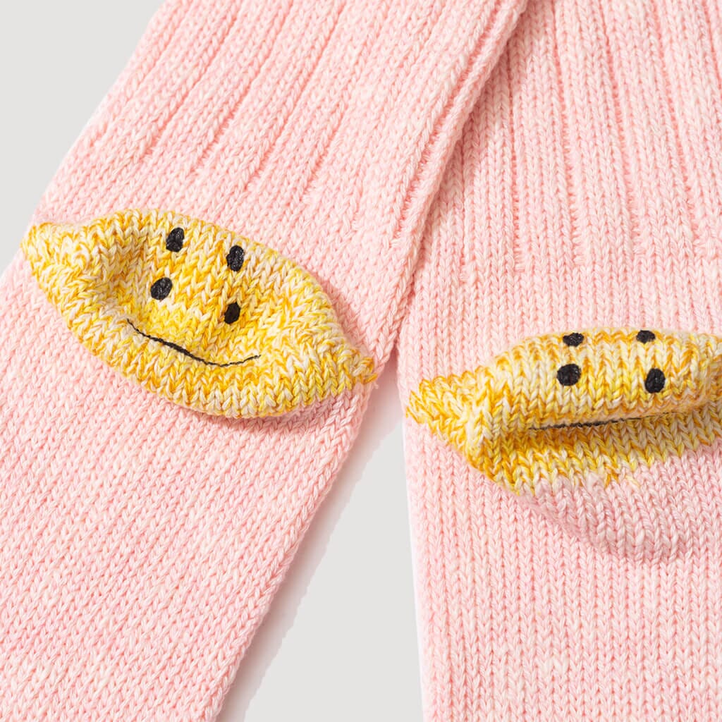 Rainbowy Happy Heel Socks - Pink