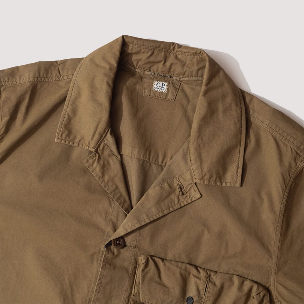 Gabardine Utility Overshirt - Butternut Brown