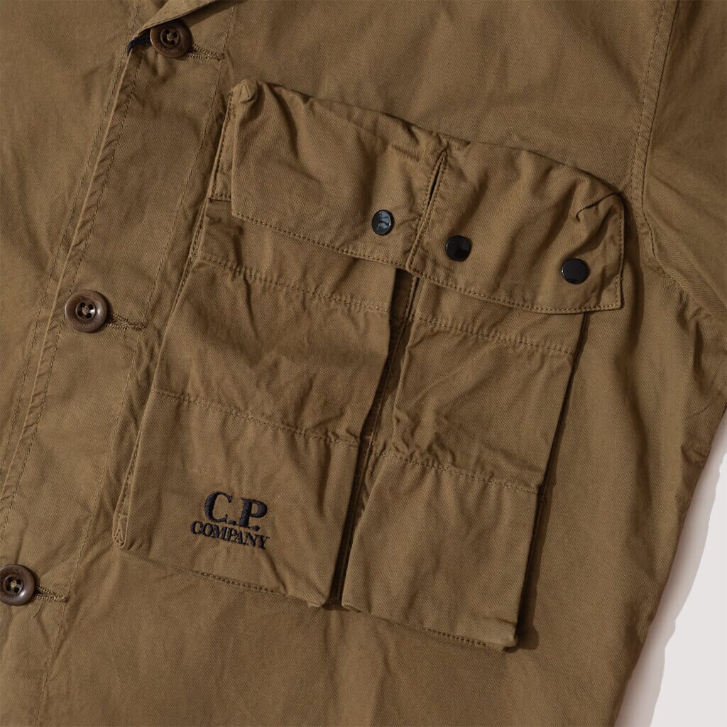Gabardine Utility Overshirt - Butternut Brown