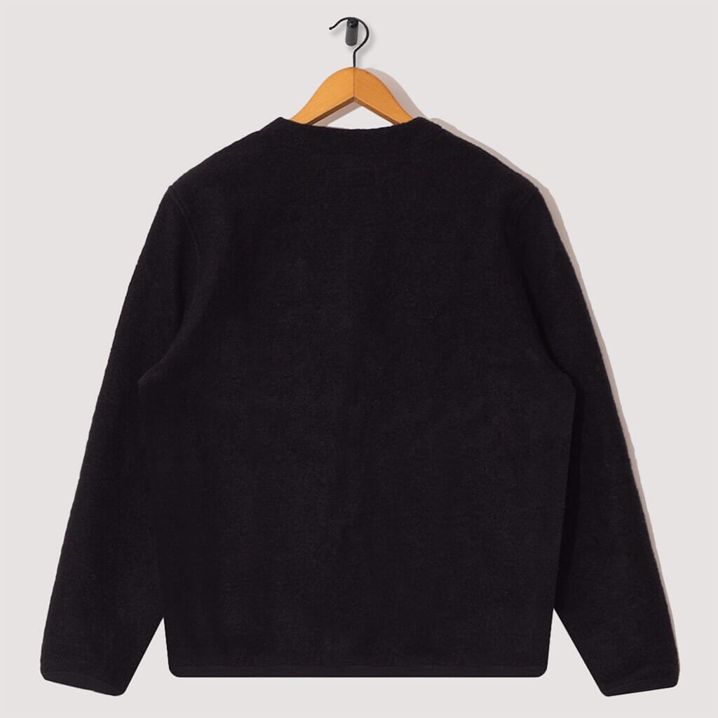 Wool Fleece Cardigan - Black