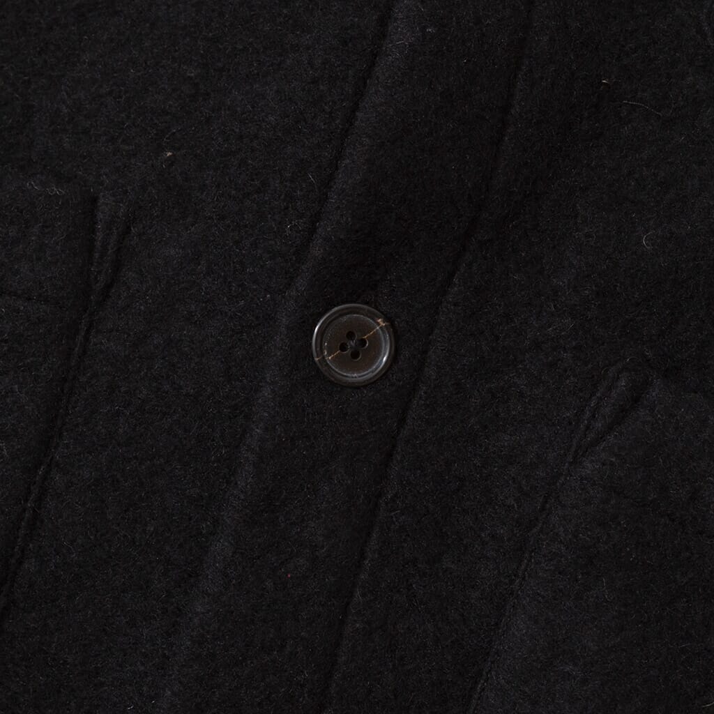 Wool Fleece Cardigan - Black