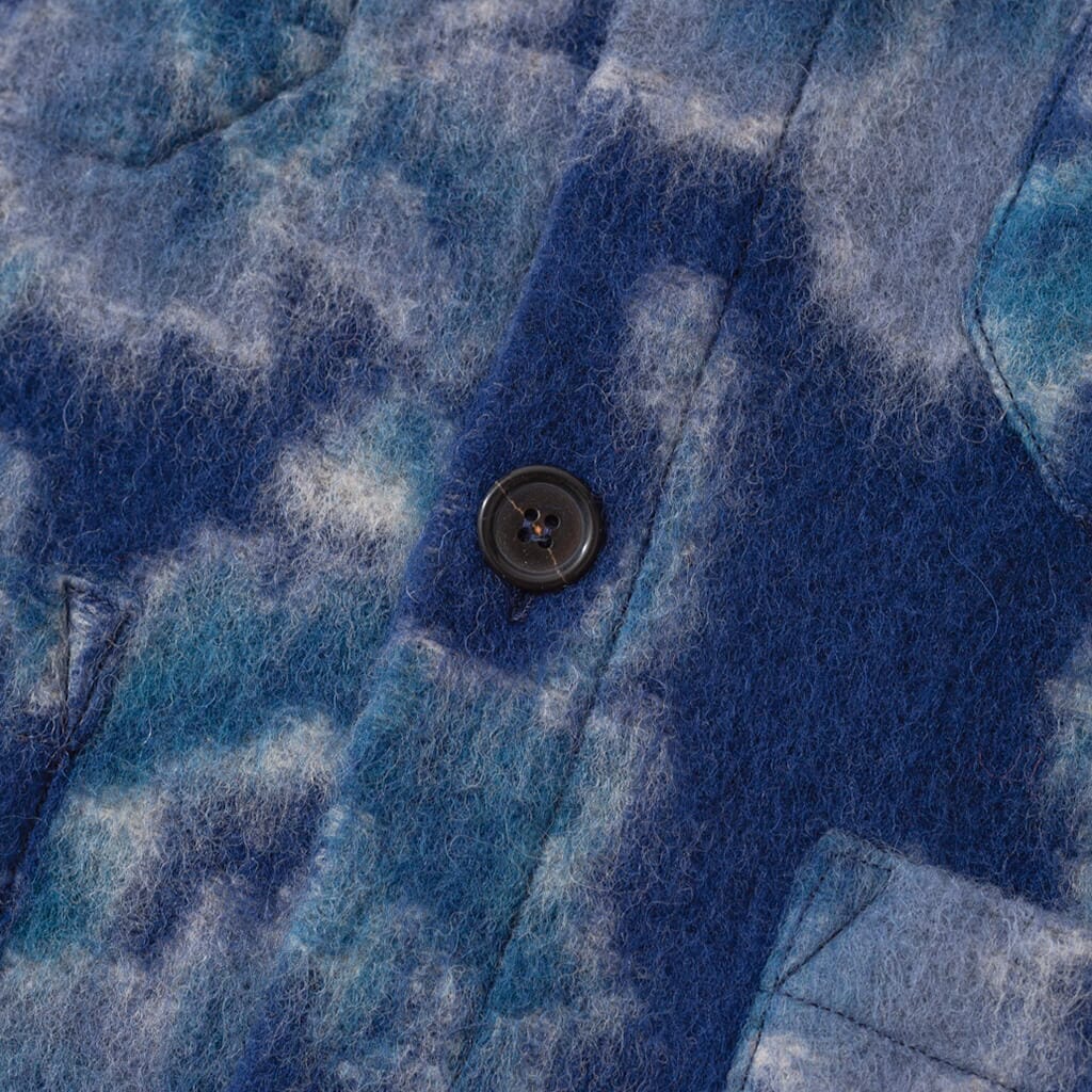 Flower Fleece Cardigan - Navy