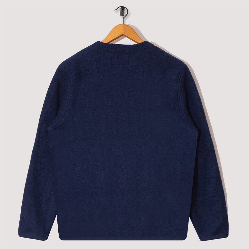Wool Fleece Cardigan - Indigo