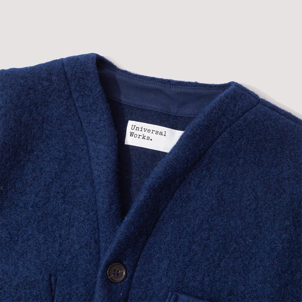 Wool Fleece Cardigan - Indigo