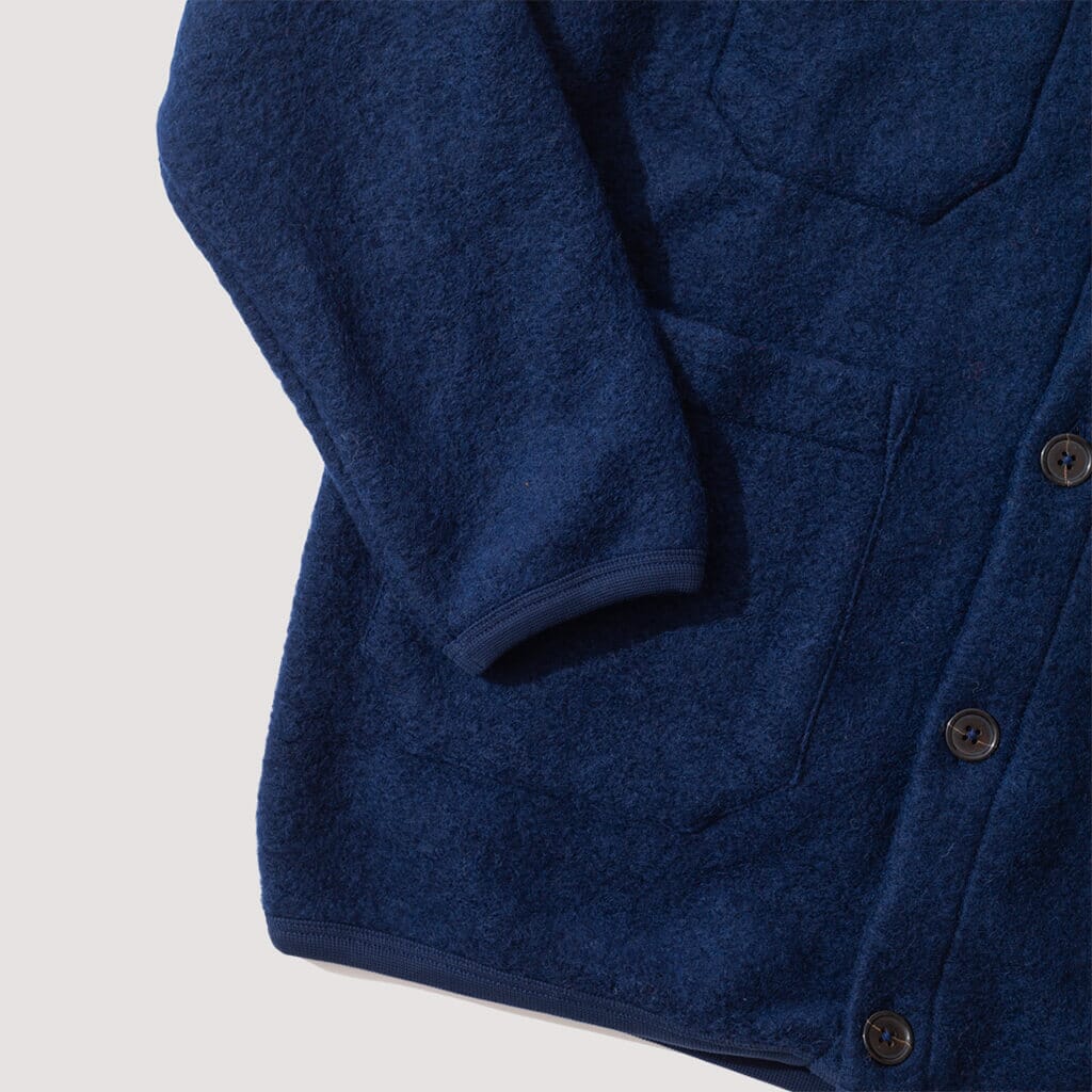 Wool Fleece Cardigan - Indigo