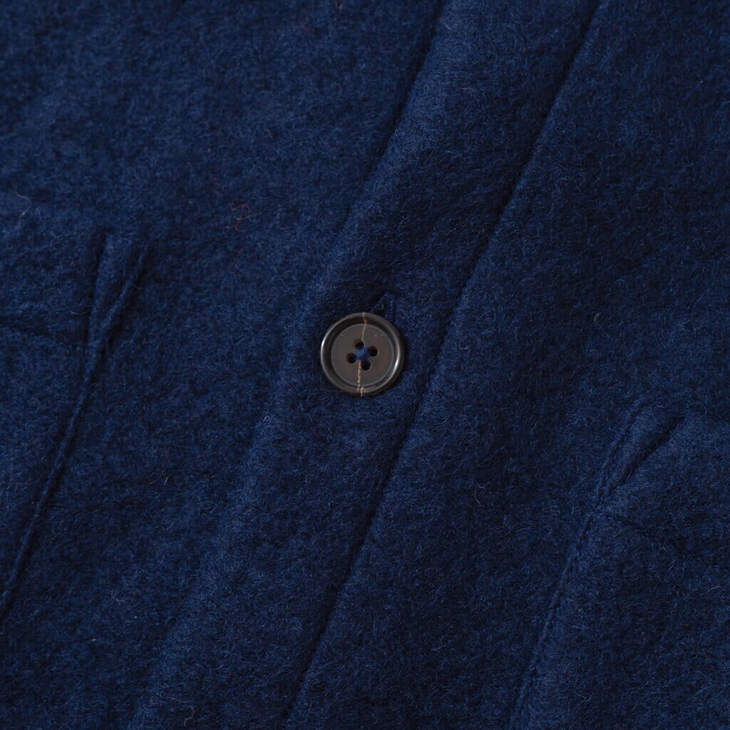 Wool Fleece Cardigan - Indigo