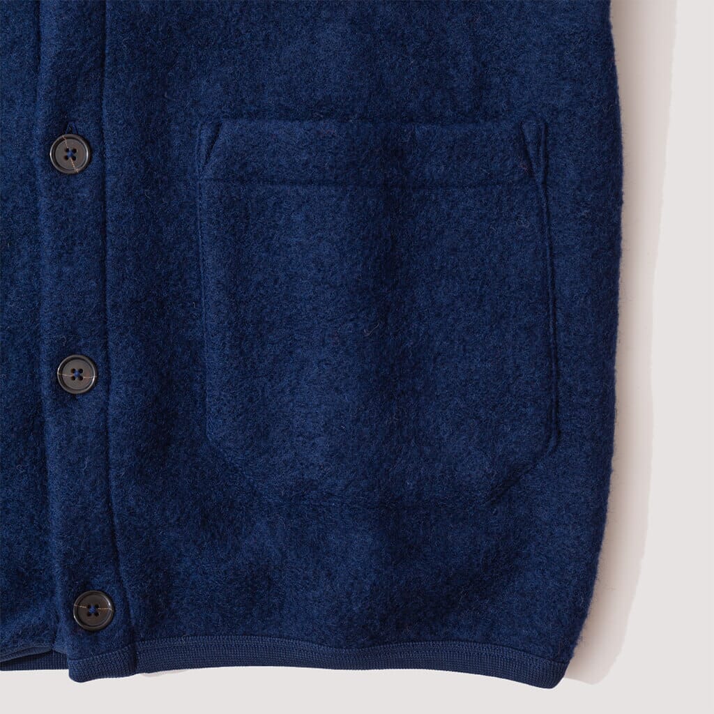 Wool Fleece Cardigan - Indigo