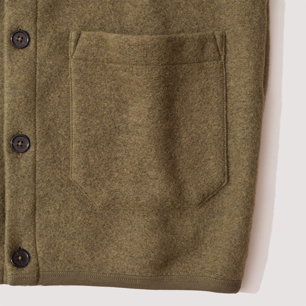 Wool Fleece Cardigan - Lovat