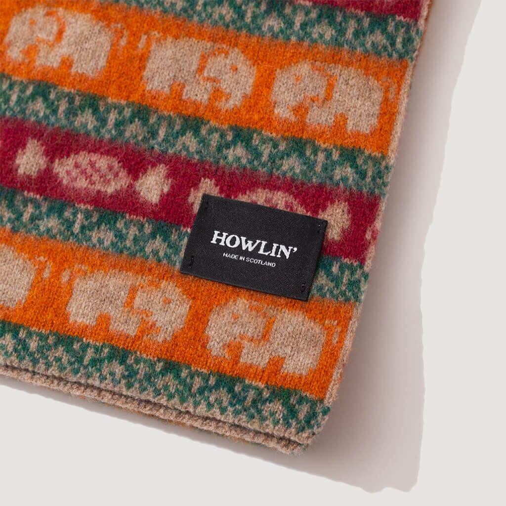 Elephants On Candy Scarf - Biscuit