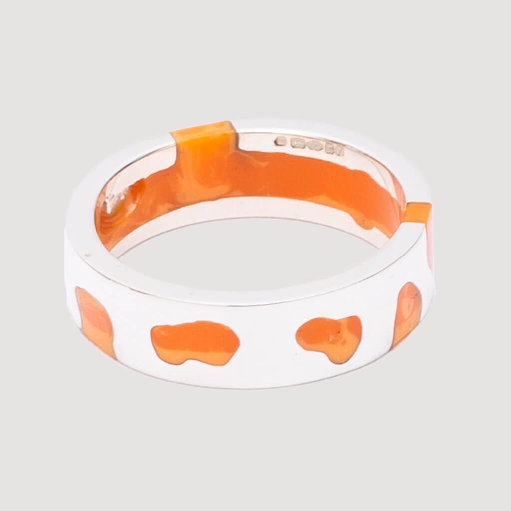 Classic Band Ring - Silver/Orange