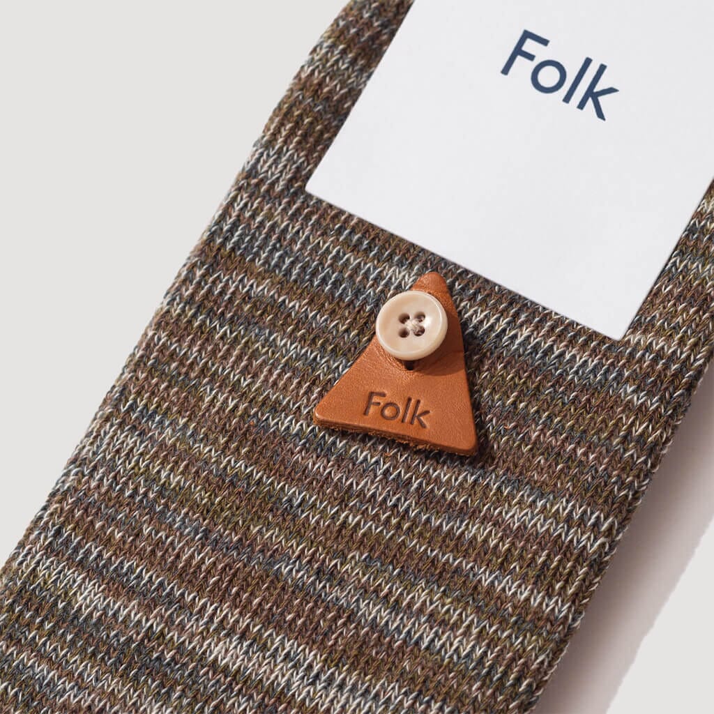 Melange Sock - Slate/Tobacco Mix